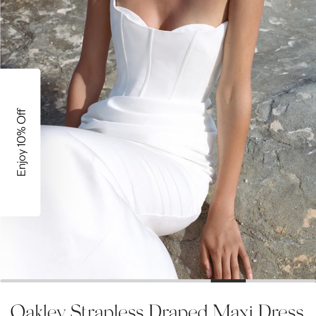 Shona Joy Strapless White Maxi Dress